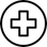 Medical cross in a circle icon