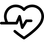 Heart outline icon with a heartbeat line